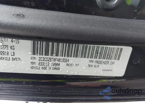 2015 Dodge Challenger R/T Plus z USA, uszkodzony, nr VIN 2C3CDZBT0FH819564